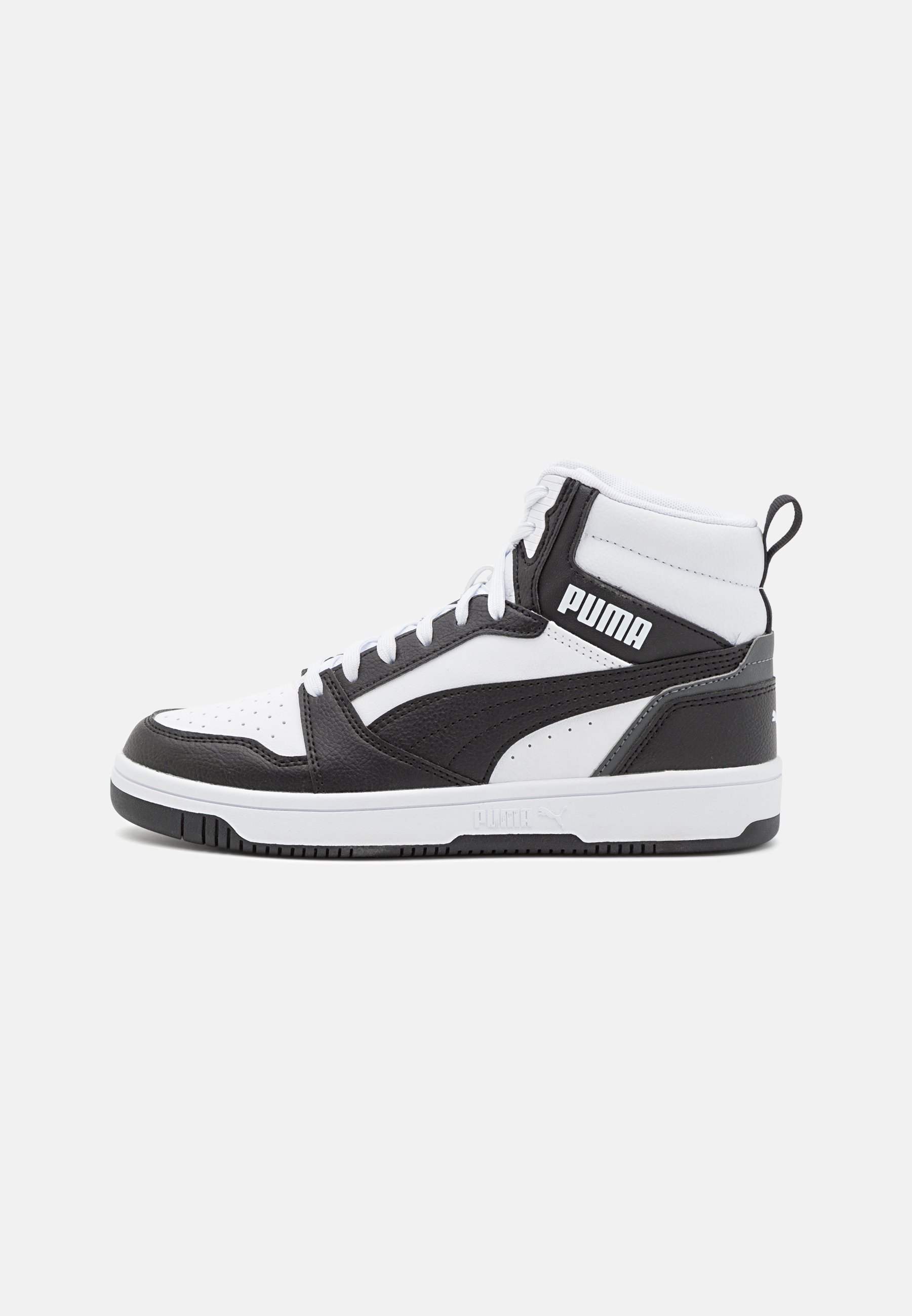 Puma REBOUND V6 MID JR - Hoge sneakers - wit/zwart/schaduwgrijs