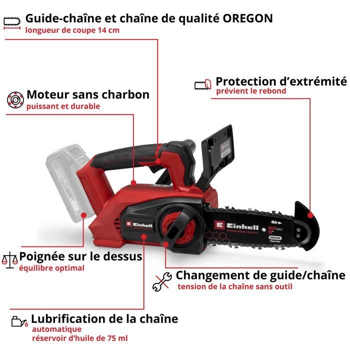 Einhell Professional Elagueuse sans fil FORTEXXA 18/20 TH Solo PXC (18V, 3800 tr/min) Livré sans Batterie ni Chargeur