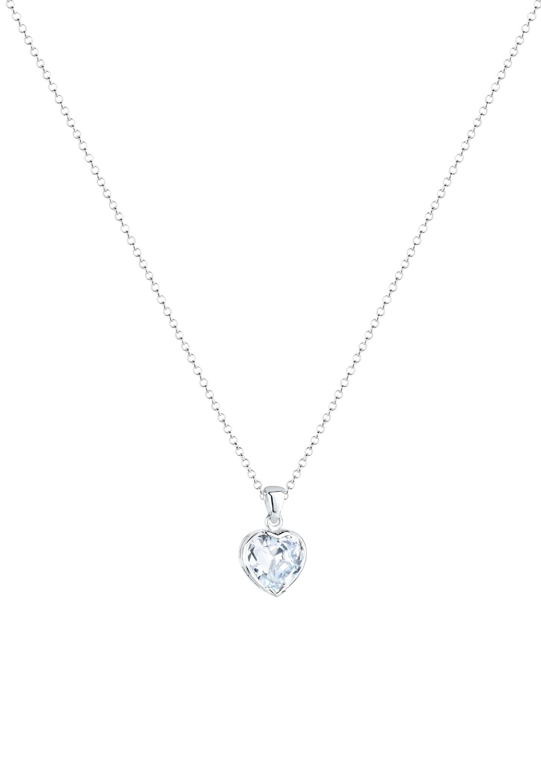 Elli Femme Coeur Amour avec Zircone - (925/1000) Argent