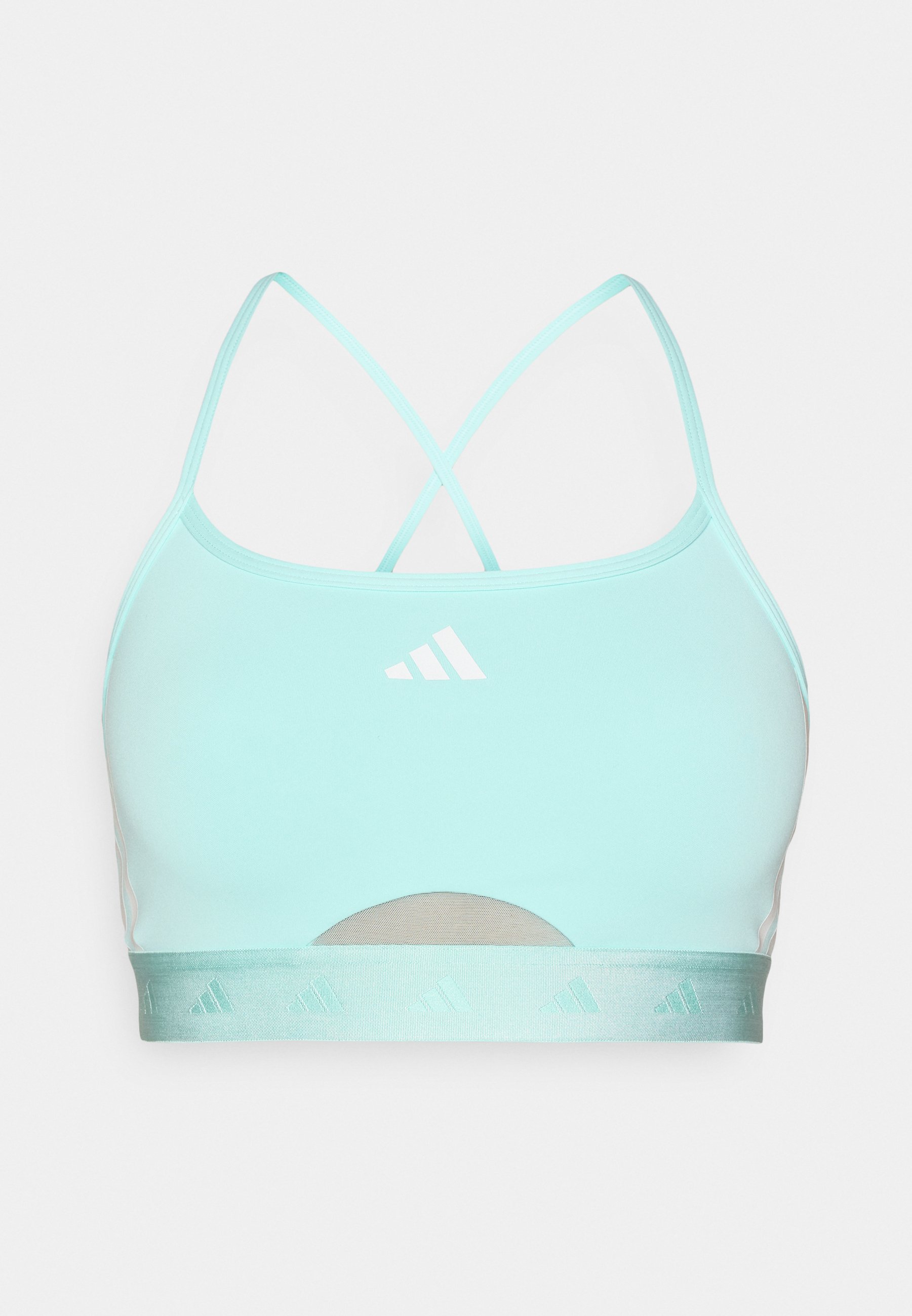 adidas Performance HYPERGLAM BRALETTE - Biustonosz sportowy o lekkim wsparciu - semi flash aqua/white