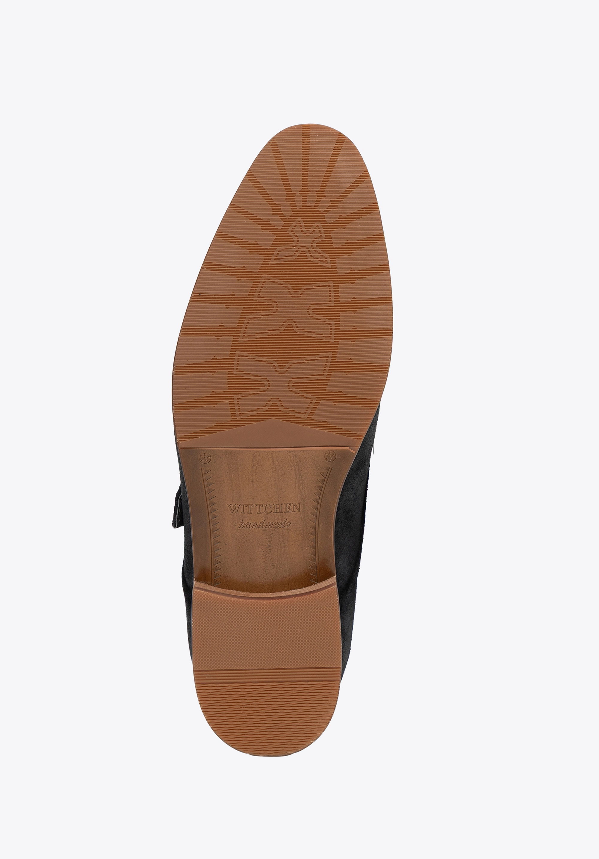 Męskie buty monki ze skóry zamszowej ciemny szary