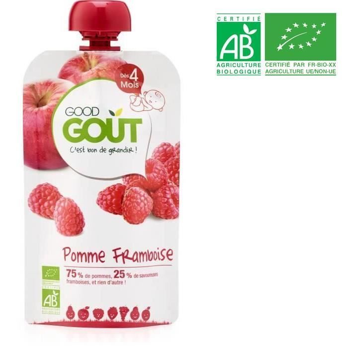 Composta di frutta Good Goût Mela Lampone in busta +4m Biologica 120g
