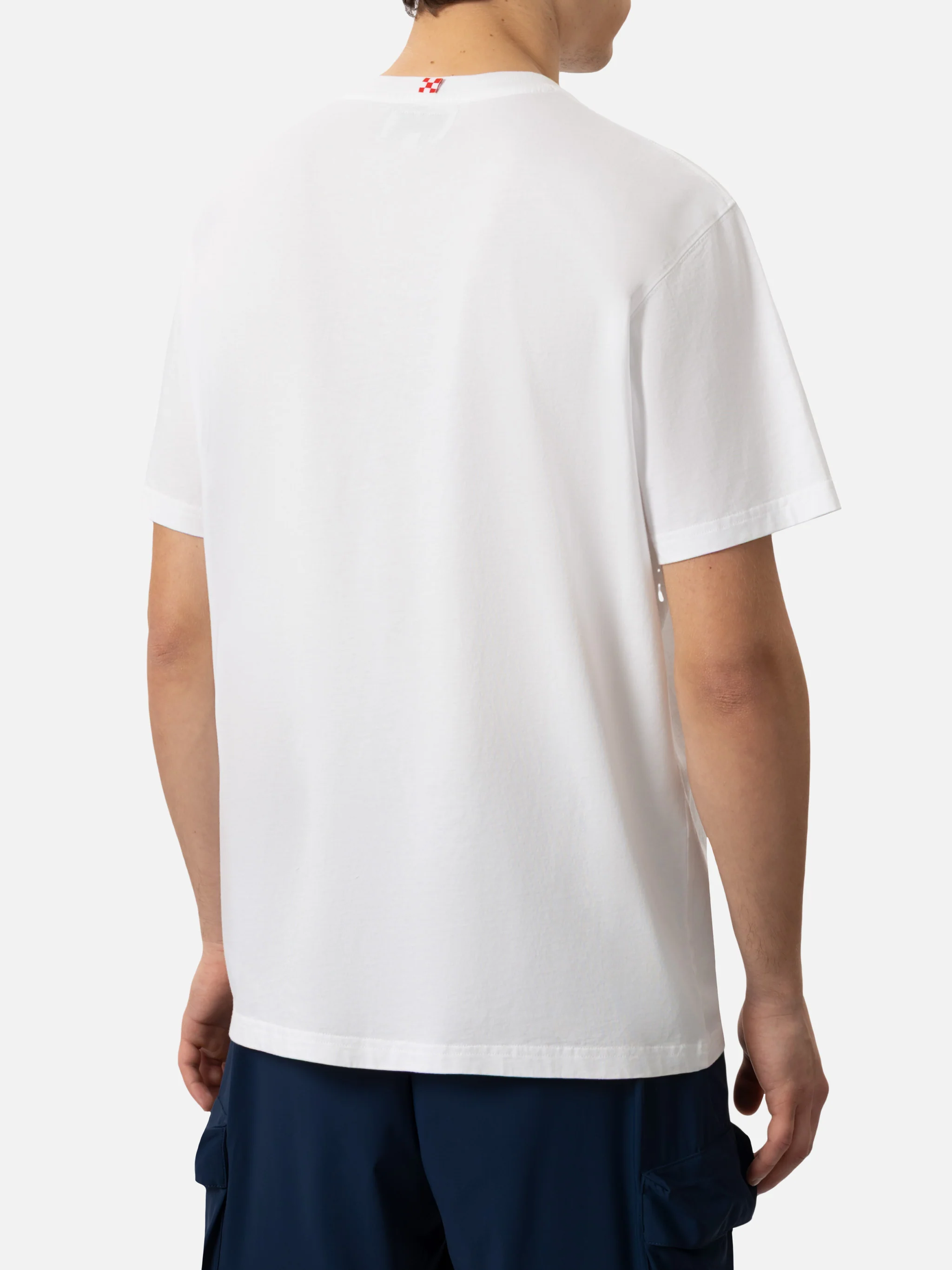T-shirt voor heren van biologisch katoen met St. Barth Sport Club-opdruk.