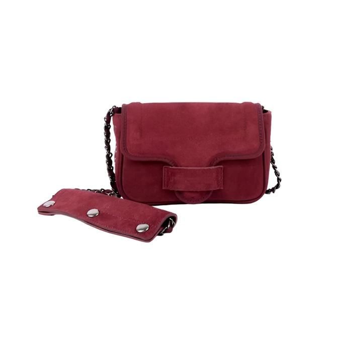 TEMPS DES CERISES - Bolso de piel de ante - burdeos - Artículos de piel para mujer