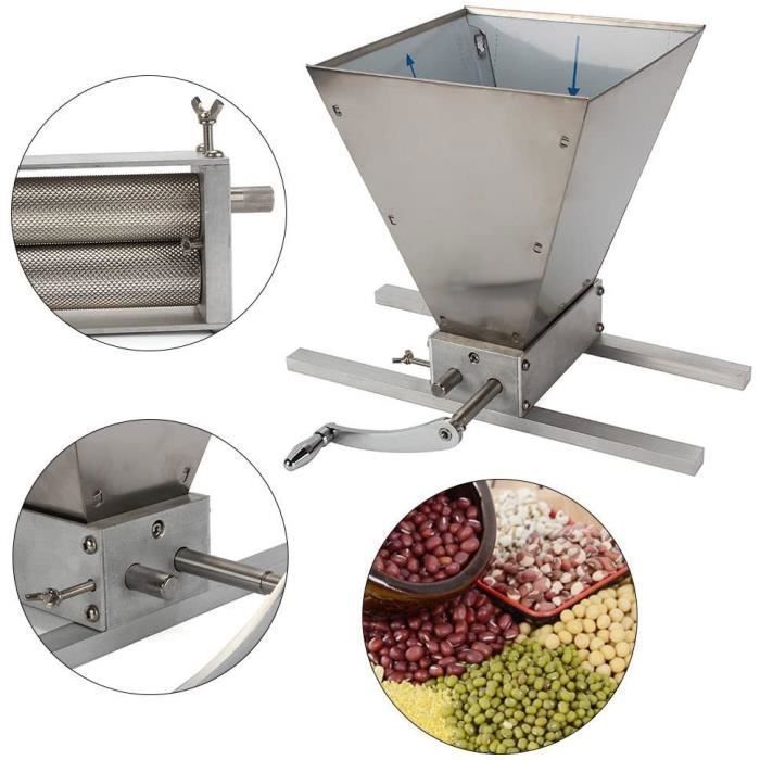 Malt Moulin à acier inoxydable Moulin réglable Crusher Brewers 8lbs Livraison/min en Allemagne