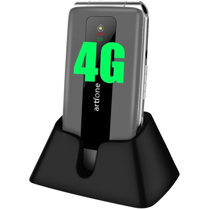 Téléphone portable à clapet artfone 4G pour seniors - Grandes touches, SOS, Batterie longue durée