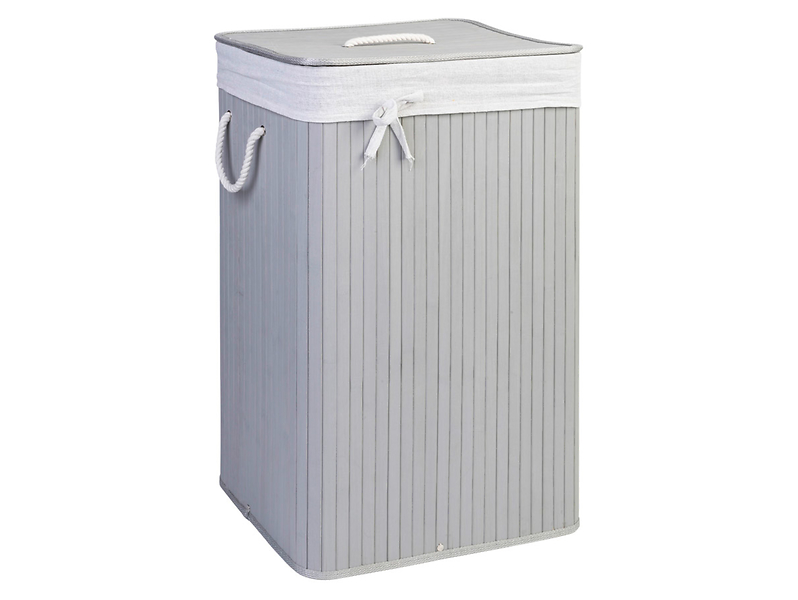 Kosz na pranie bambusowy 60 l szary