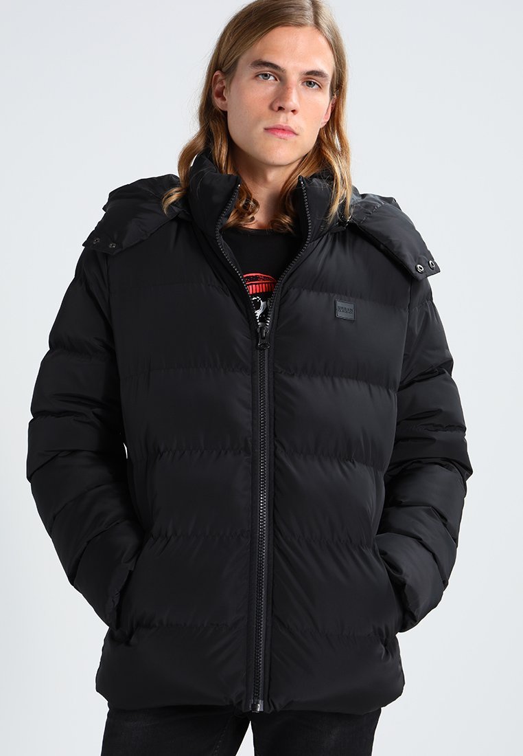 Urban Classics gewatteerde jas met capuchon - Winterjas - zwart