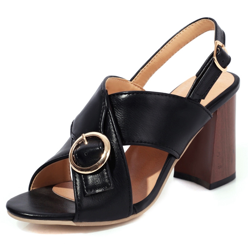 Fashion Buckle High Heels Sandals Women Summer Casual Shoes Ladies Plus Size Sandales Femmes Sandalias Mujer