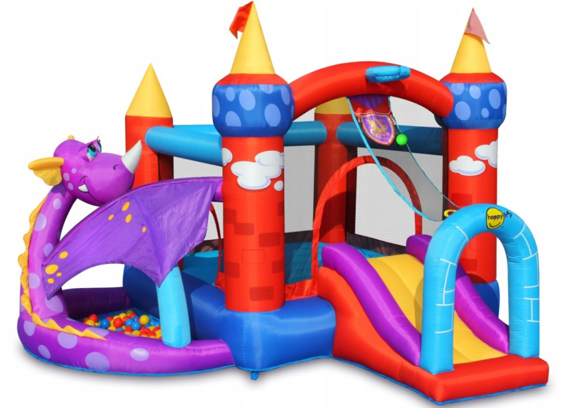 Dmuchany Plac Zabaw Trampolina SMOK Happyhop dla Dzieci