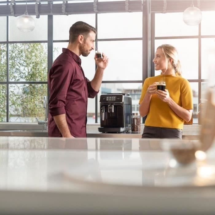 Automatische espressomachine met ingebouwde molen - PHILIPS - EP2225/10 - 1500 W - 275 g bonencapaciteit - Matzwart + 2 AquaClean onderhoudskits