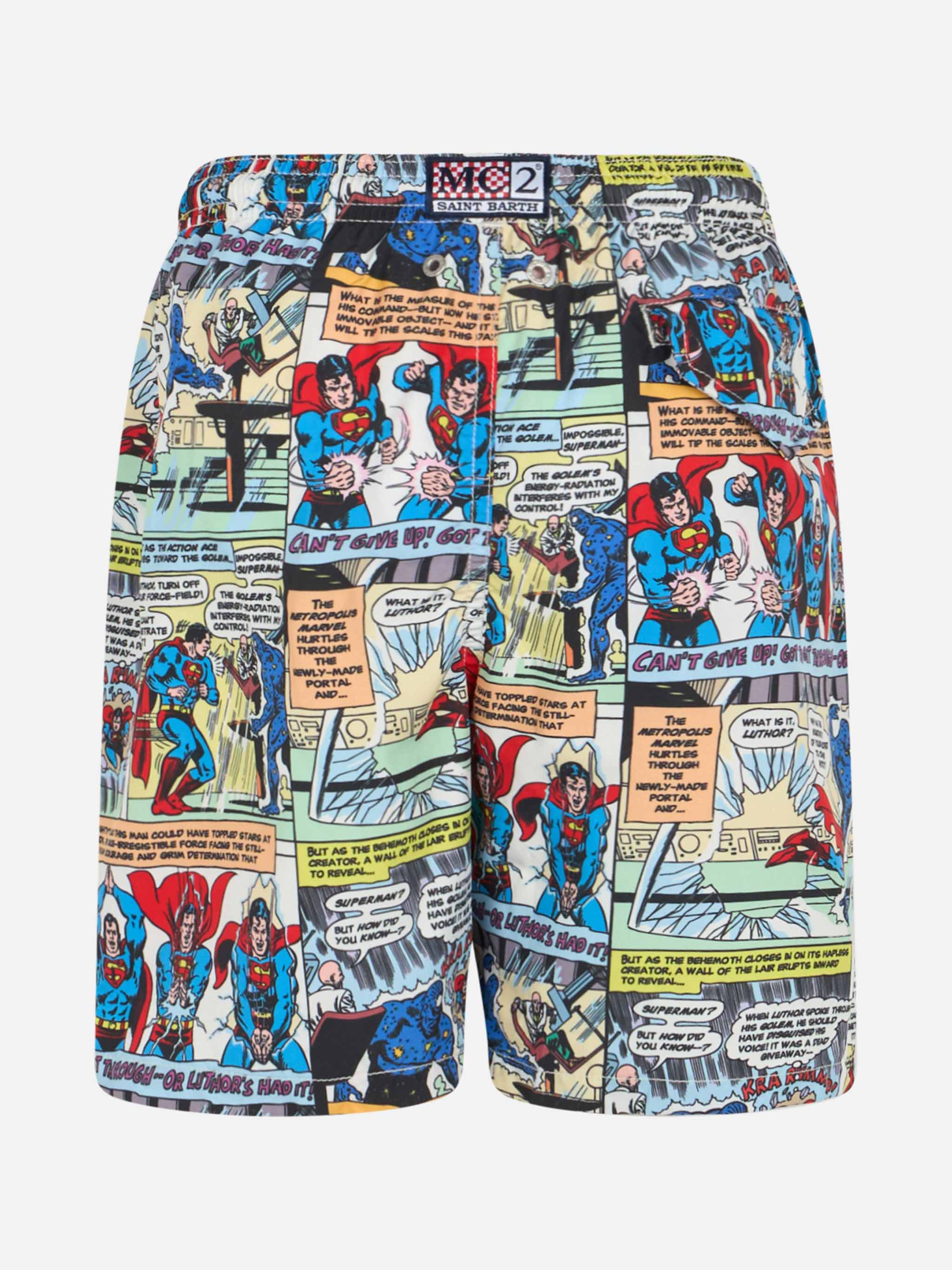 Costume da bagno in tessuto leggero da bambino dei fumetti Superman |