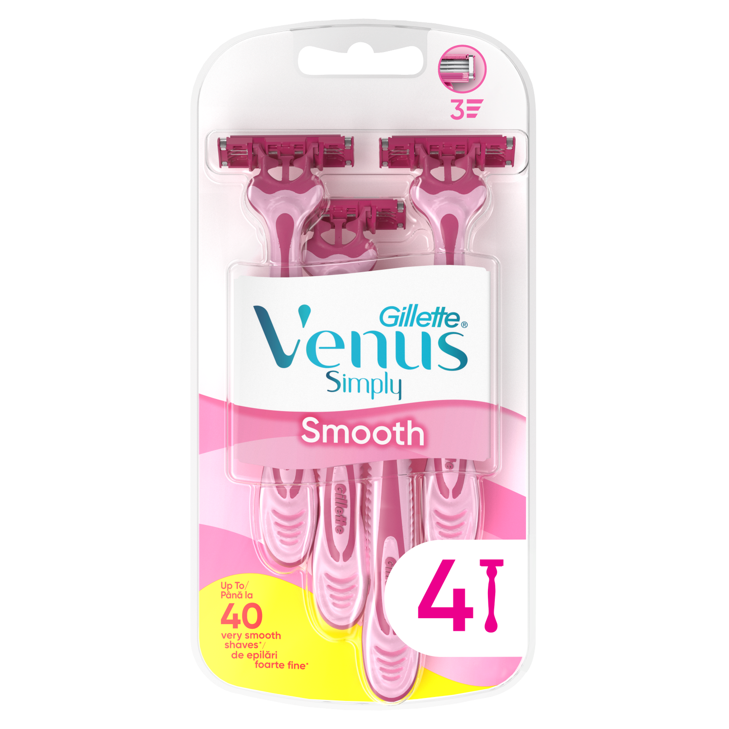 Maquinillas de afeitar Gillette para mujer, 4 unidades Simply Venus 3