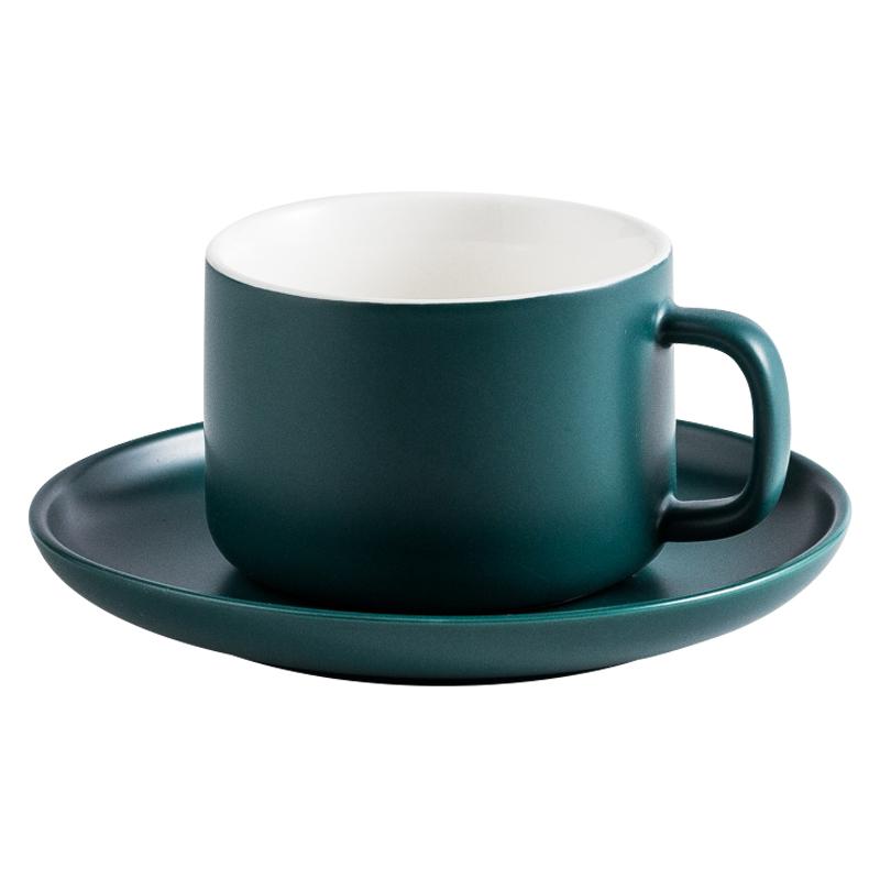 Juego de tazas de café de cerámica vintage, estilo europeo, creativas, rojas, con asa y platillo, Vasos Con Tapa Bar Supplies OO5BD