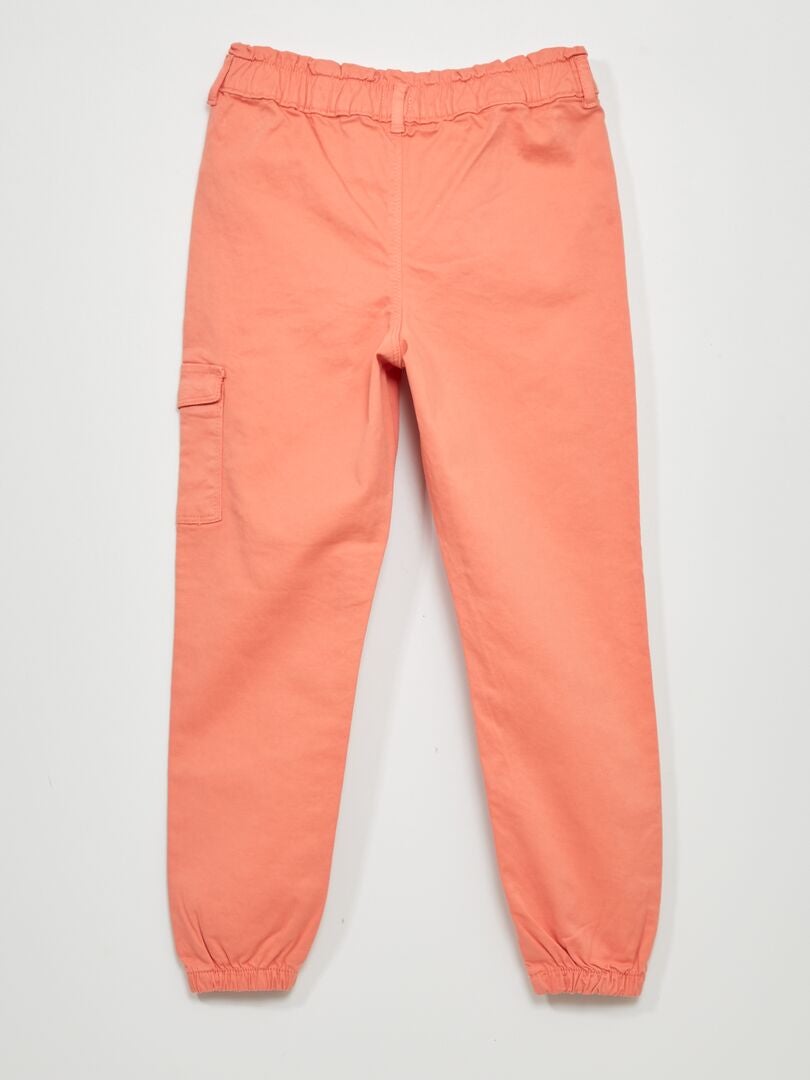 Papieren broek met zakken - ORANJE