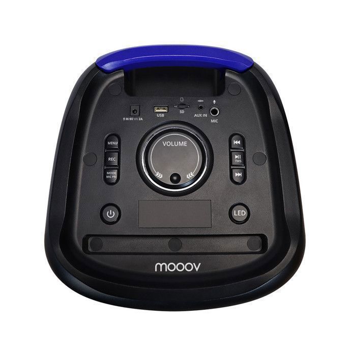 MOOOV 477371 Enceinte Portable Bluetooth avec effets lumineux 200W - Sans Fil avec Batterie Autonomie 9 heures
