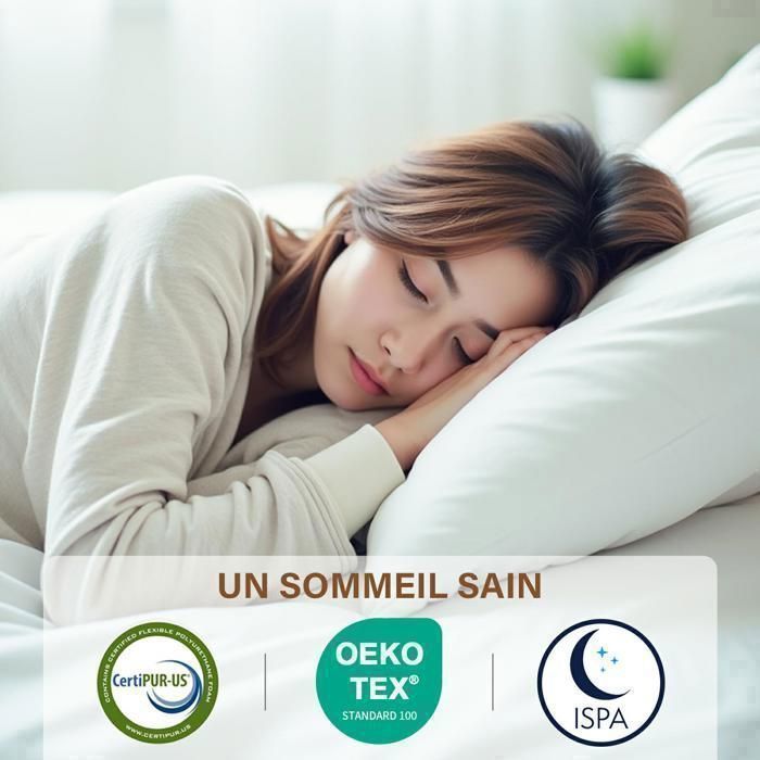 Matras, dekbed en kussenset, Matras 140x190 cm, 22 cm dik, Traagschuim