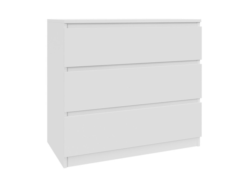 Komoda Biała 80 cm z 3 Szufladami - do salonu, sypialni