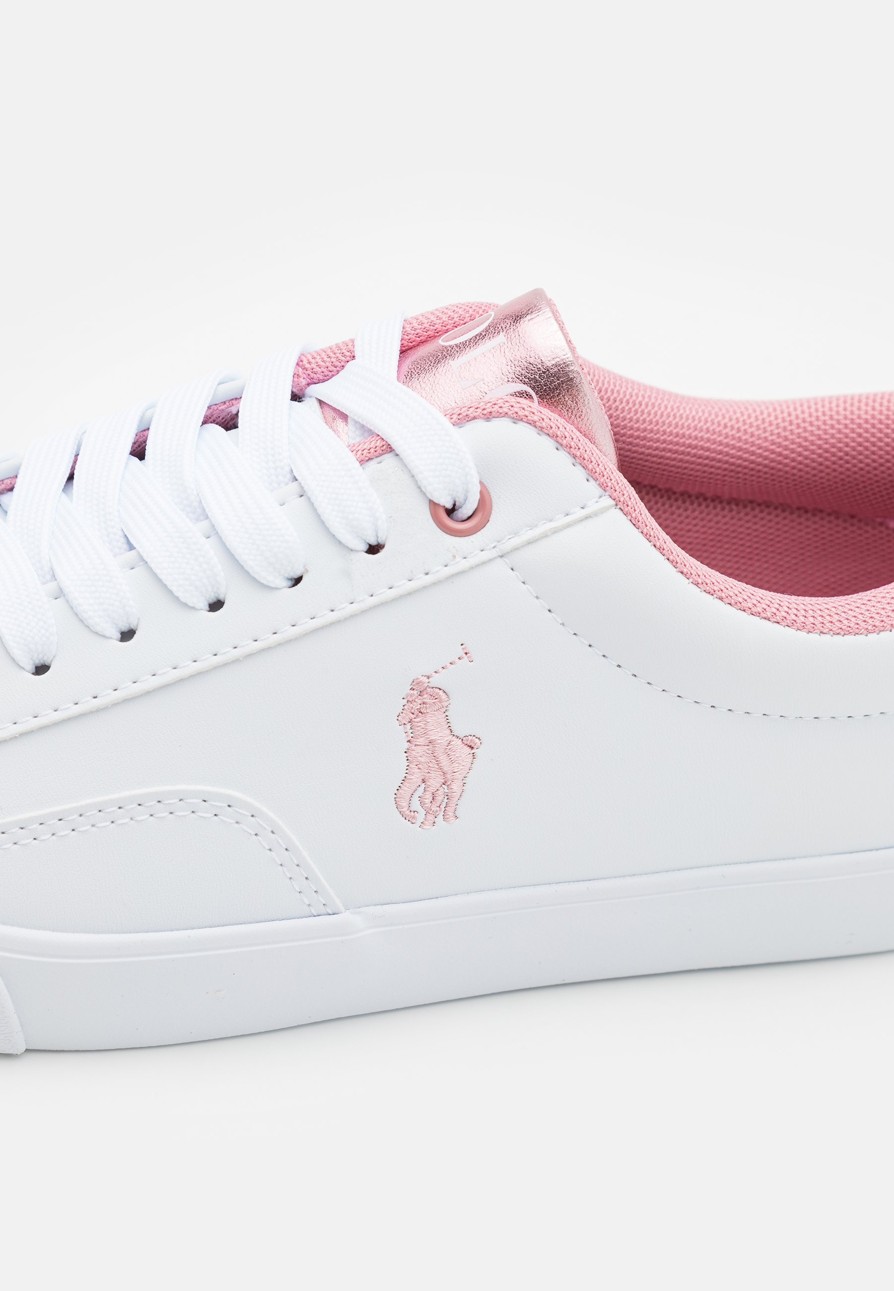 Polo Ralph Lauren THERON - Sneakers - wit/lichtroze/glitter lichtroze