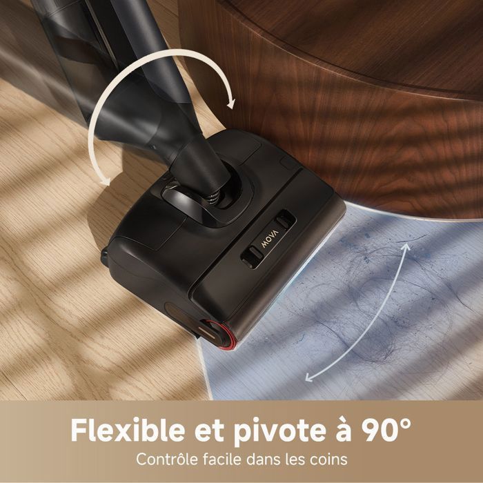 MOVA M10 Wet and Dry Vacuum Cleaner, 18kPa Suction Power, 180° Flat Beam, Flexible and 90° Swivel, 5 Min Warm Air Drying