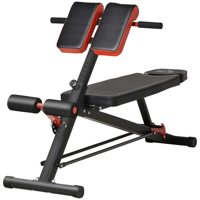 Banco de musculação multiaxial ajustável, banco de fitness, banco inclinado, aparelho para exercícios abdominais, preto, 64 x 146 x 73,5-85 cm para um