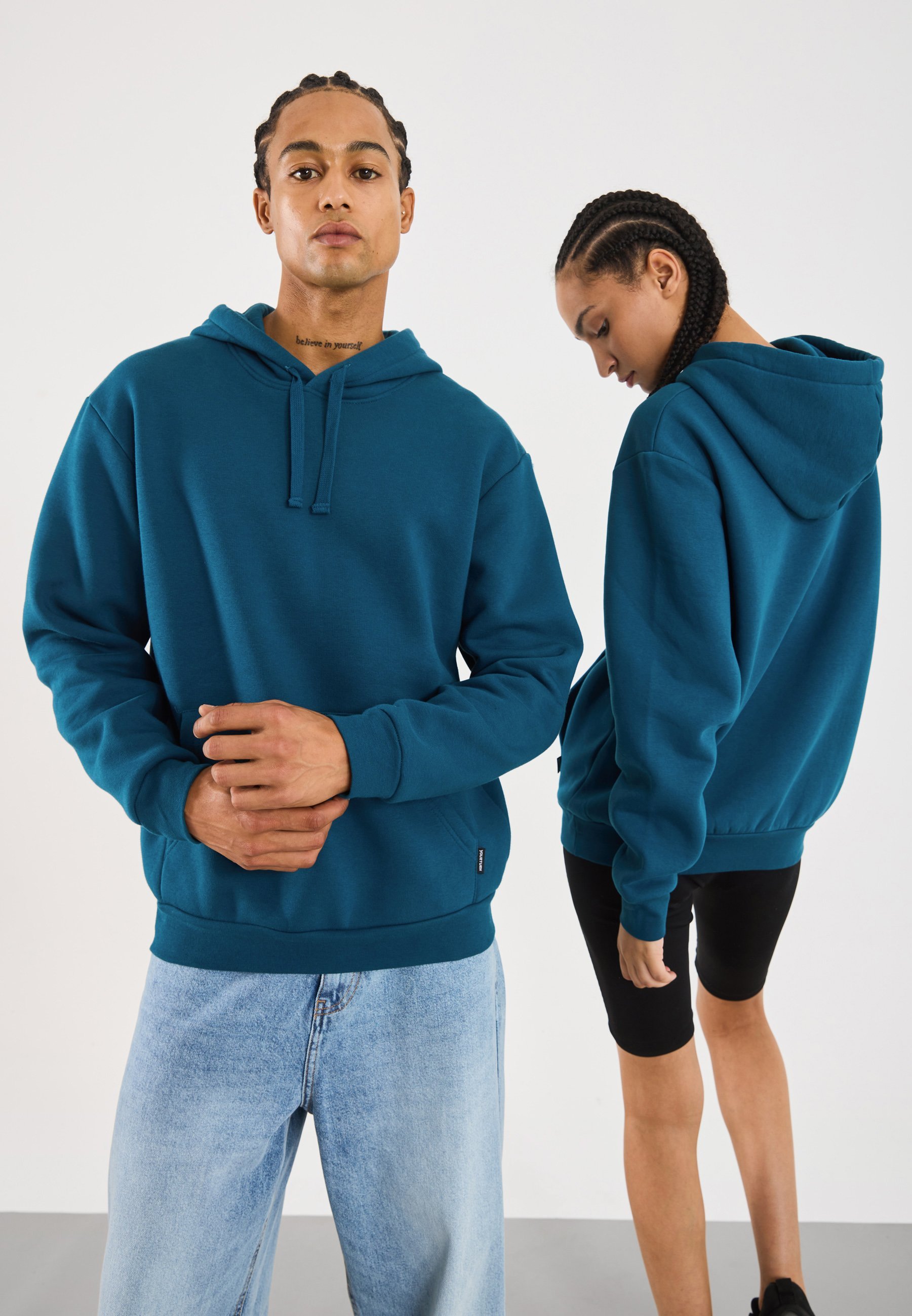 YOURTURN UNISEXE - Sweat à capuche - turquoise