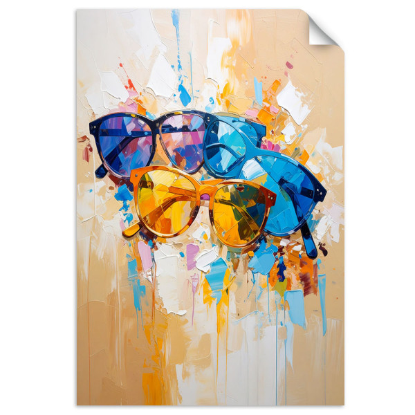 Plakat samoprzylepny do salonu Feeby Okulary przeciwsłoneczne 20x30