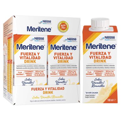 Meritene Pack Styrka- och Vitalitetsshakes Vanilj 4 x 180 ml 4 x 180 ml