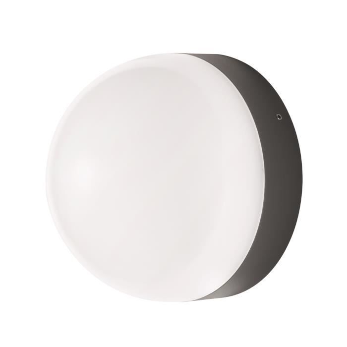 Aplique de pared exterior ENDURA STYLE Ball de 12 W con sensor, color gris cálido.