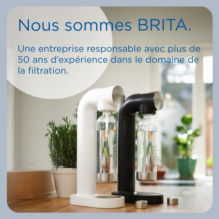 Machine à soda BRITA - SodaONE Blanche - 1 Bouteille 1L et 1 Cylindre de CO2 inclus