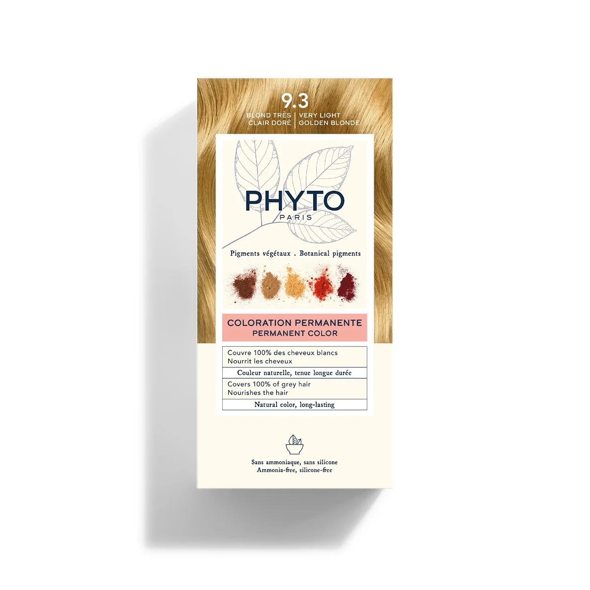 PHYTO Phytocolor 9.3 Zelo svetla zlato blond permanentna barva brez amonijaka 100% prekrivanje belih las