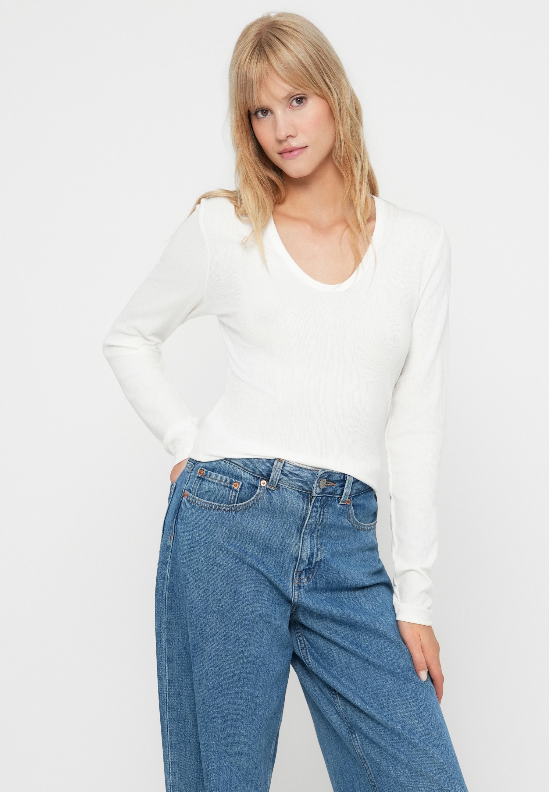 GAP LUXE MOD - Top met lange mouwen - nieuw gebroken wit