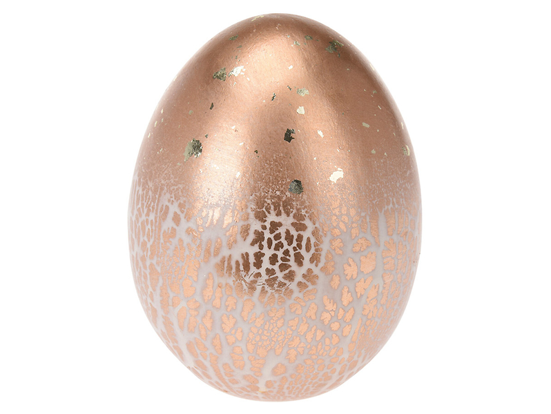 Figurka ceramiczna Jajko 14 cm miedziane