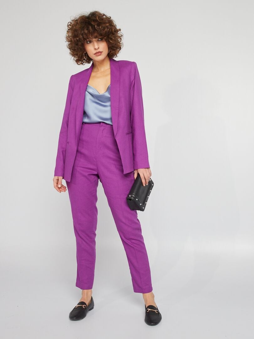 Pantalones de lino - MORADO