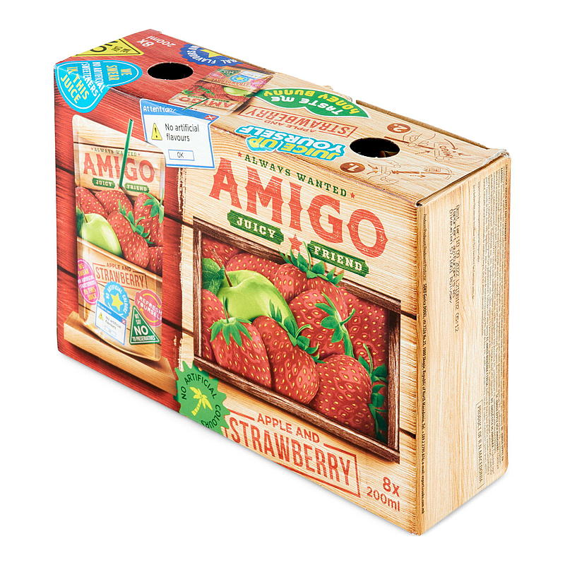 Amigo Fruitdrink 8x200 ml Amigo aardbei