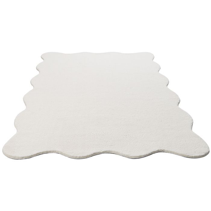 the carpet Lina Shape Tapis en fourrure, fourrure synthétique, tapis moelleux, dessous antidérapant, lavable, Creme, 120 x 160cm