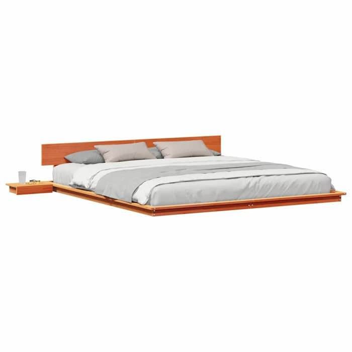 Cama doble CHIC para adultos - Estructura de cama de 200 x 200 cm, color marrón, madera #Sara83776