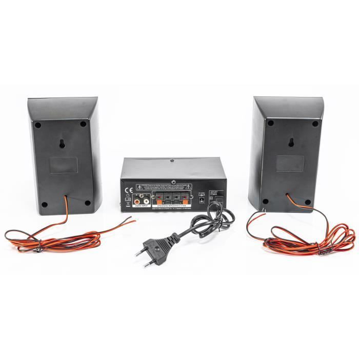 PARTY LIGHT&SOUND PARTY-KA100 – Karaoke-Set: 1 Verstärker (2 x 50 W), 2 Lautsprecher, 1 Mikrofon – 76 dB – Bluetooth, USB