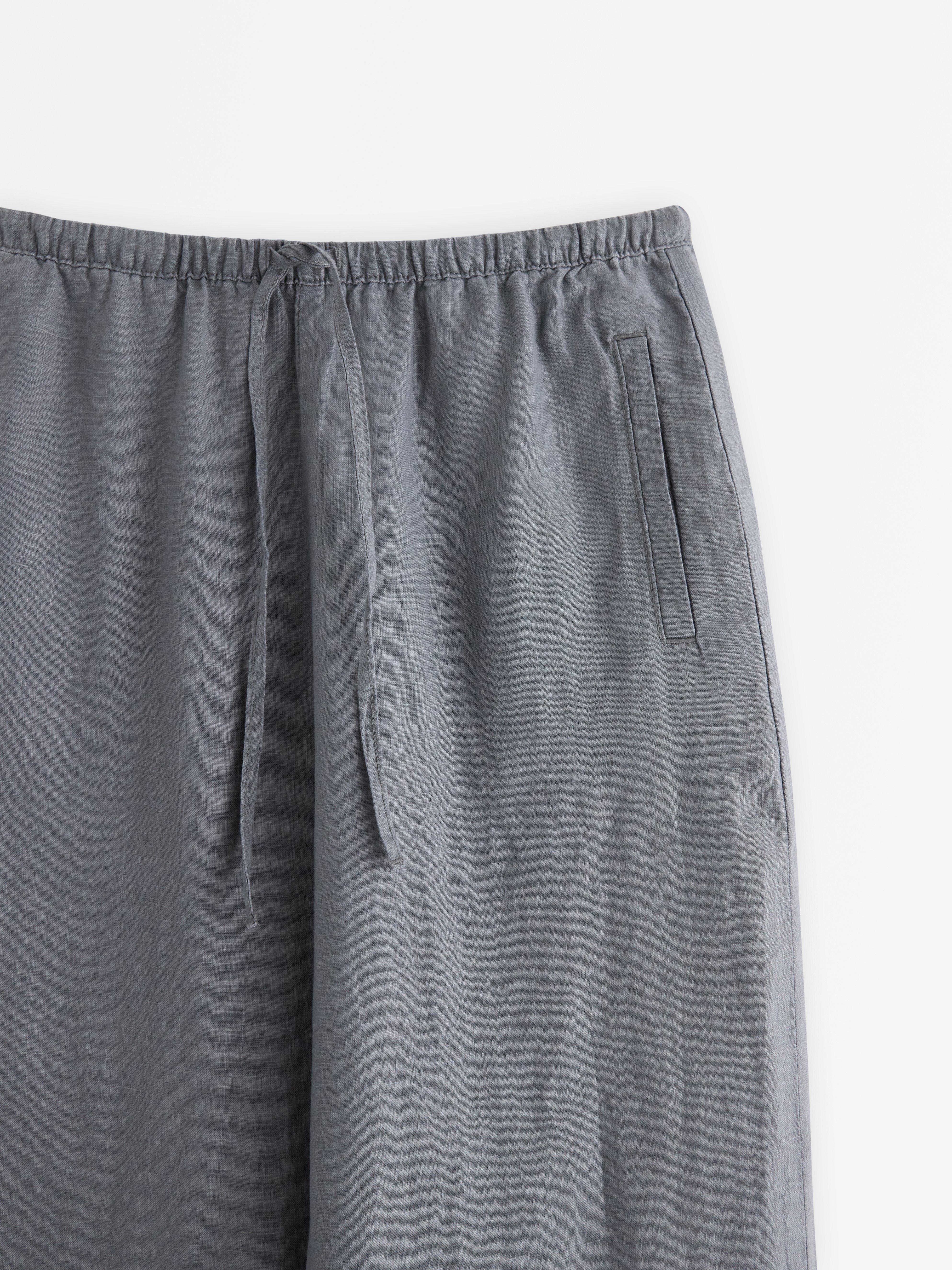 Vida byxor i linne grey