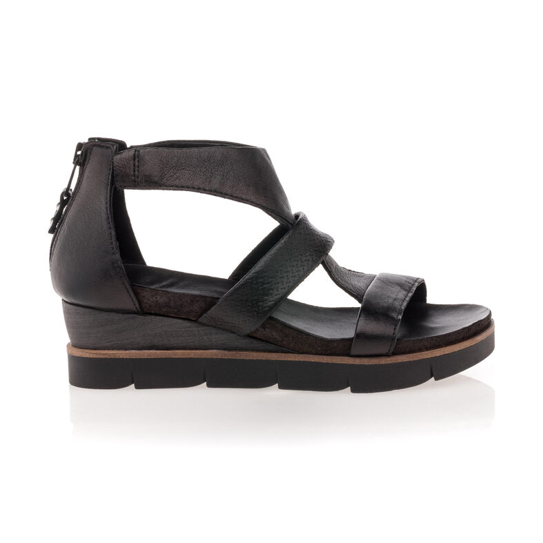 Svarta sandaler / skor med öppen tå för kvinnor