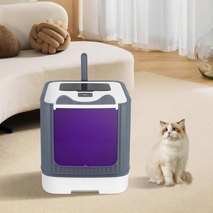 JEOBEST Bac à Litière Fermé pour Chat - Maison de Toilette  à Filtre Charbon Anti-Odeurs - Capacité de Charge 15kg