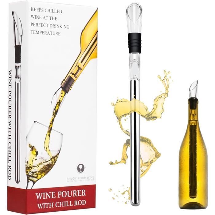 Abrebotellas - Acero inoxidable - Aireador de vino - Diseño contemporáneo - Regalo para amantes del vino