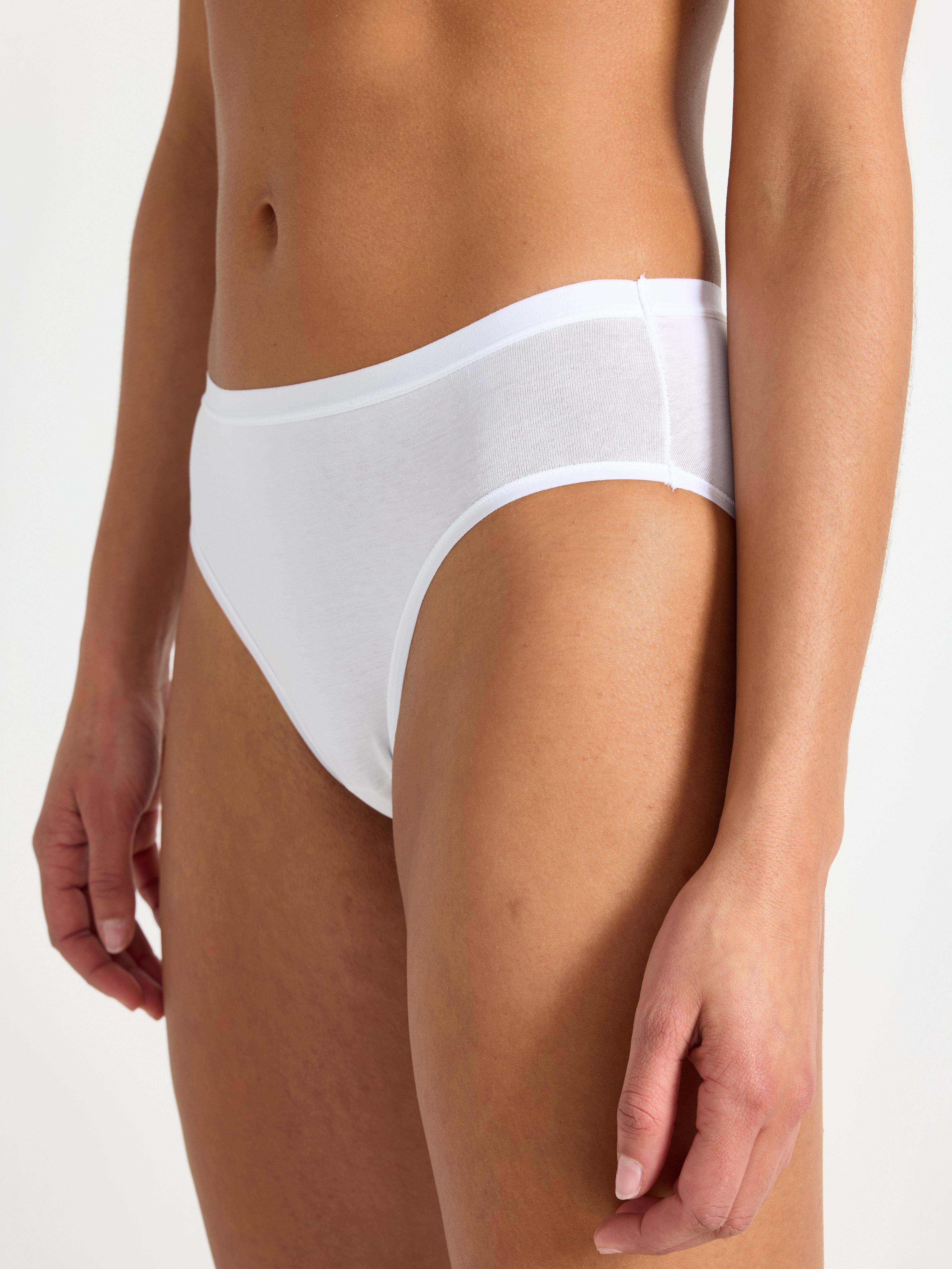 Bikinové kalhotky s regular waist bílým pasem