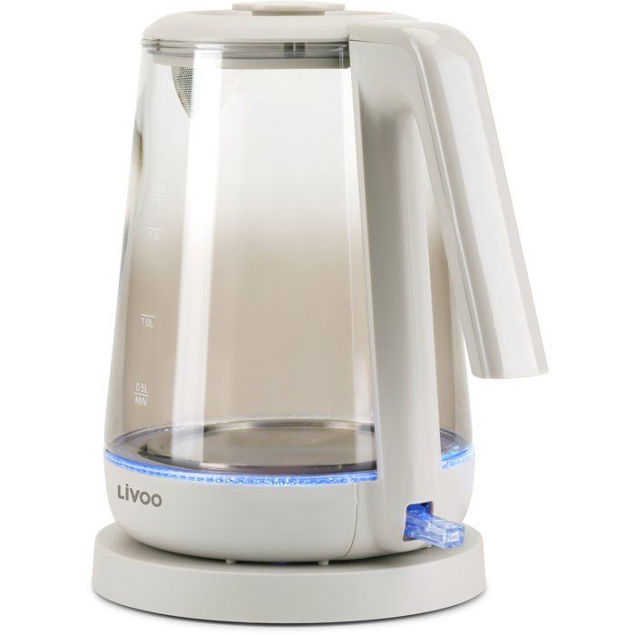 Waterkoker - LIVOO - DOD216G - 2200 W - 1,7 L - Glas / Grijs