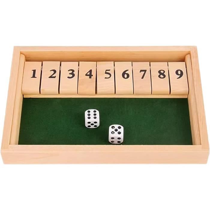 Jeu de société - Shut The Box - Classique - Bois - Jeu de dés - 2 joueurs ou plus