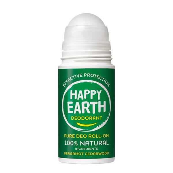 Happy Earth Bergamot Cedertræ Deodorant Roller 75ml