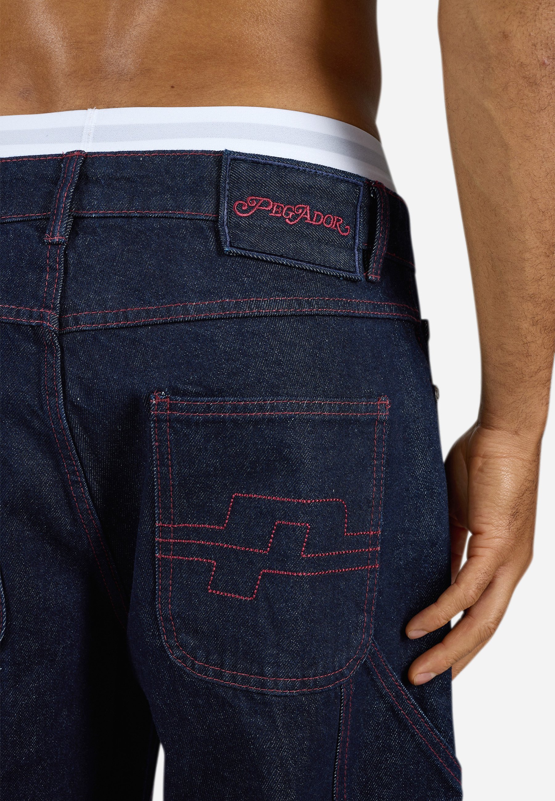 Pegador APEX - Losse jeans - donker onbewerkt blauw