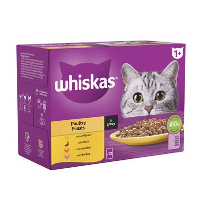 Whiskas 1+ Uczty drobiowe w sosie