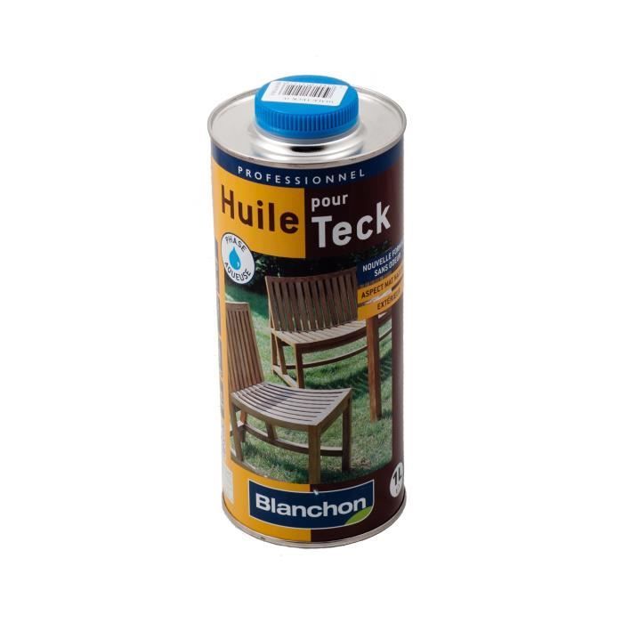 Huile pour Teck - BLANCHON - 1L - Protection UV - Finition Mat - Entretien Bois Extérieur