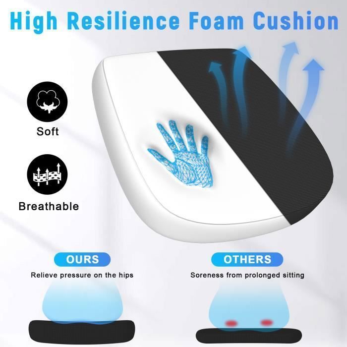 Office Chair - Naspaluro Ergonomic Seat - Armchair with 90° Folding Armrests - Lumbar Support - Height Adjustable